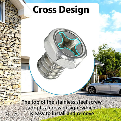 Rock Solid 10 Pack Stainless Steel Mounting Screws For Google Nest Cam Floodlight close-up of cross design for easy installation.