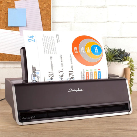 Electric Three Hole Punch For 28 Sheet Capacity With Auto Jam Reverse And Touch Screen Control Platinum Finish