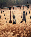Portable Aluminum Camping Storage Hook Rack with Six Hooks Foldable Tripod Design for Mountaineering and BBQ Tools