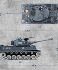 1 18 Scale Alloy German Tiger I RC Tank With Smoke Lights And Realistic Dope Sounds 2 4 GHz Remote Control Military Side Top
