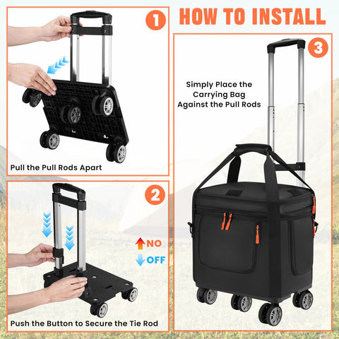 Installation steps for Carrying Case With Wheels For Portable Power Station Explorer 1000 V2 Padded Travel Bag