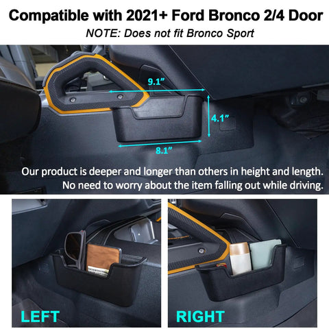 Gear Shifter Organizer For Ford Bronco 2021 Through 2026 2 And 4 Door Center Console Storage Tray with phone and wallet
