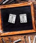 10 Pack Right Angle Cabinet Door Hinges 180 Degree Full Overlay Flat Iron Hinges on wood with screws and dowels