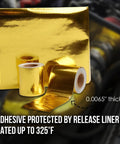 Design Engineering Reflect-A-Gold gold foil insulation tape rolls, 2 in x 15 ft, adhesive-backed, high-temp
