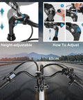Electric Bike For Adults 26 Inch Commuter E Bike With 48V 500Wh handlebar adjustment display