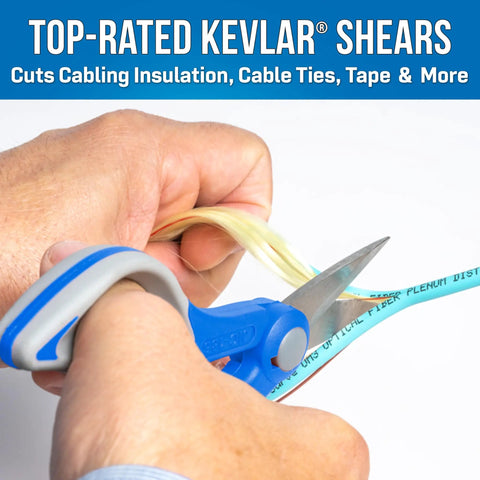 TK 350 Fiber Optic Stripper And Kevlar Shears Kit With Molded Pouch cutting fiber optics with Kevlar shears