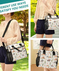 Lunch Bag With Watercolor Cowgirl Desert Mountains Cactus Design Reusable Insulated Cooler Tote Adjustable Shoulder Strap