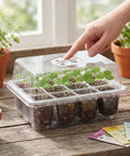 Five Pack Seed Starter Tray Kit With Humidity Dome 60 Cells Total Seed Starting Trays For Germination Plant Starter Kit