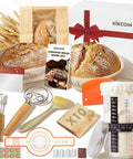 Beginner Friendly Sourdough Starter Kit With Round And Oval Banneton Baskets, 13 Piece Bread Making Tools Set displayed on table