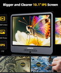 10.1 Inch IPS Digital Microscope With Flexible Arm Stand And 56 LED Ring Light For Coins And Soldering Electronics 260X Magnification PC View Dope For Home Hobbyists And Electronics Enthusiasts, 10.1-inch IPS screen