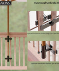 Heavy Duty Patio Umbrella Holder For Deck Railing Adjustable Clamp Mount Base For Balcony Outdoor Umbrella Stand