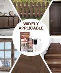 Totally Non Toxic Water Based Wood Stain For Raw Wood And Furniture Dark Oak Shade displayed with various furniture and wood fixtures.