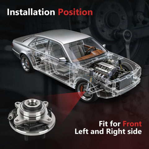Front Wheel Bearing And Hub Assembly Fits Ford F150 2015 2016 2017 4WD 6 Lug With ABS Replacement Durable Sealed Hub Bearing for installation position