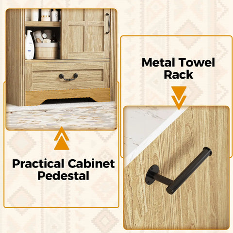 Slick 30 Inch Bathroom Vanity With Integrated Sink And Smooth Sliding Barn Door Modern Farmhouse Bathroom Cabinet Offering Real Deal Soft Close Drawer And Sick Storage Space For A Clutter Free Setup