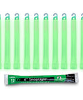 Beefed Up Military Grade Green Glow Sticks 6 Inch Snap Light Emergency Chemical Light 12 Hour Duration 10 Pack For Outdoors Travel Power Outages