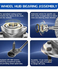 Diagram showing components of 2 Pack Front Wheel Hub Bearing Assembly 4WD Compatible With 1999 2007 Chevy Tahoe Silverado