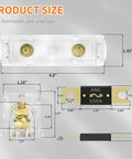 Diagram of a Heavy Duty 150 Amp ANL Fuse Holder Kit With 150A ANL Fuse, clear view, gold-plated terminals for car audio.