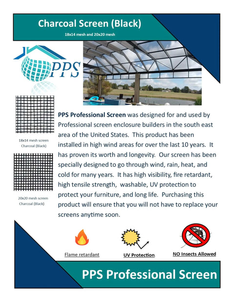 Heavy Duty 9 X 100 Foot Charcoal Fiberglass Mesh Screen With 20x20 No See Um Build For Lanai And Screen Rooms, shown in usage.