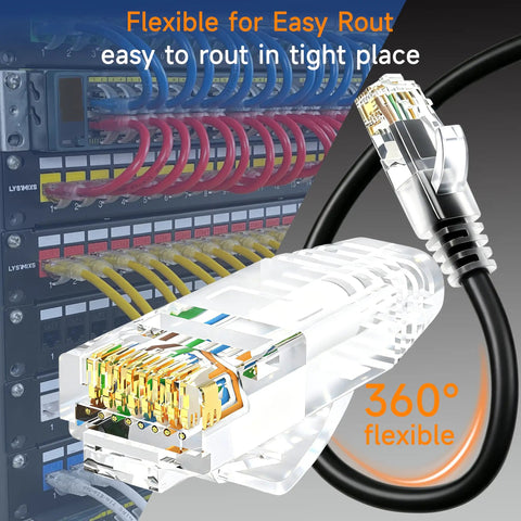 Cat6 Ethernet Patch Cables 6 Ft Set Of 10 For Home, Office And Data Centers, flexible connectors in data center setup