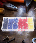 Huge 158 Piece Assorted Wire Ferrule Kit For Pros And DIYers Including Quick Connect Electrical Caps Reliable Screw Terminals Perfect For Indoor Outdoor Wiring And Junction Box Installations in organizer box