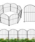 Garden Fence Panels Set Of 10 Arched Rustproof Metal Border Fence For Dogs And Pets No Dig Yard Edging displayed installed