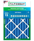 MERV 13 20x25x4 Air Filter For Smoke And Allergen Defense, Electrostatic Pleated HVAC Replacement, blue media front view