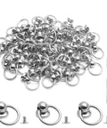 Rock Solid 60 Pack 8mm Screwback Round Head Rivets With Compact Install Screwdriver Tough As Nails Zinc Alloy Silver Fasteners That Lock Down Tight For Garage Grind And Craft Jobs Bang For Your Buck, showing screwback rivets and screwdriver.