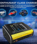 Dual Channel RC Lipo Battery Charger With Touchscreen LCD Display For RC Hobbyists 200W AC 400W DC Output 12A Per Channel Fast Charge Smart Balance Charger For LiPo LiHV Life Pb NiCd NiMH 1S To 6S Batteries