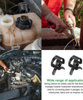 Collage showing uses of 20 Piece Fuel Line Clamps Set For Automotive Hoses in various mechanical tasks.