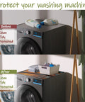 Before and after image of Washer And Dryer Top Cover Non Slip Dust Proof Protector showing cleanliness improvement on a machine.