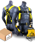 Hurricane Safety Harness 2 Pack Built Tough Premium Padded Back Support Full Body Fall Protection displayed on mannequin