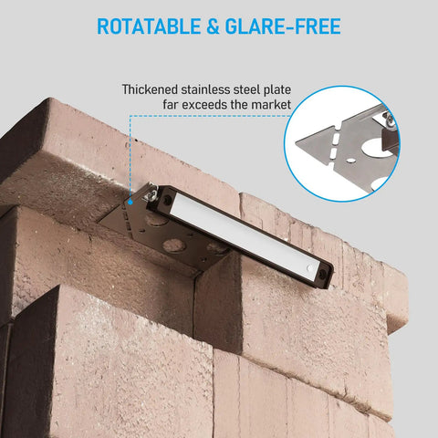 12 Pack 7 Inch LED Hardscape Lighting For Retaining Walls And Outdoor Steps, Dimmable 3W 4W 5W, installed on brick wall