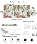 Forest Peel And Stick Floral Wallpaper With Jungle Animals Removable White Green Pink Vinyl Self Adhesive Mural Size 17.7 In By 9.8 Ft Easy Install For Rentals Renter Friendly Durable Non Transparent