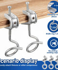 50 Piece Beam Clamps 1/4 X 20 Steel C Clamps With Screws And 50 Cable Ring Hangers 1 1/4 Inch Bridle Rings For Pipe Mounting, Heavy Duty Hardware Set That Withstands Up To 75 Lbs., steel beam clamp and bridle ring set on wood beam