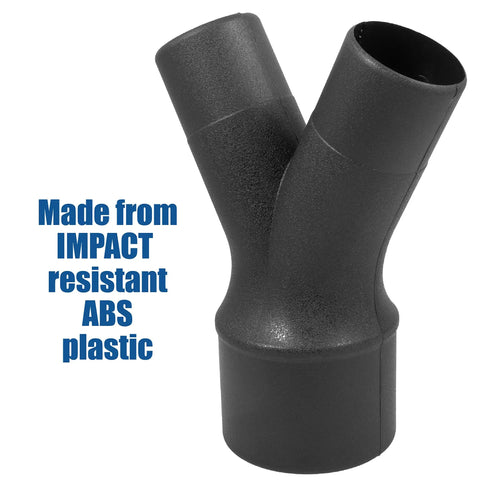 4 Inch To 2.5 Inch Dual Port Y Splitter Dust Collection Fitting made from impact resistant ABS plastic