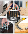 Heavy Duty 1680 Piece Fastener Assortment Kit Holds Every Machine Screw Drywall Anchor And Bolt You Gotta Own For Tough DIY Builds Or Quick Home Fixes Tidily Stored In A Case with tools in use.