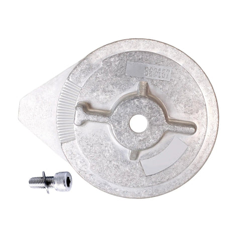Top view of Beefy Zinc Alloy Trim Tab Anode For Mercury Mariner Force Outboard Motors 25HP-50HP, part 822157T2 822157C2.