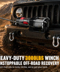 Zehuax 3000LBS 12V DC Electric Winch With Waterproof Steel Cable And Wired Remote Control For ATV UTV Vehicle Recovery on jeep.