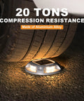 12 Pack Solar Deck Lights Dual Color White And Warm White for driveway dock and pathway IP67 waterproof under car tire