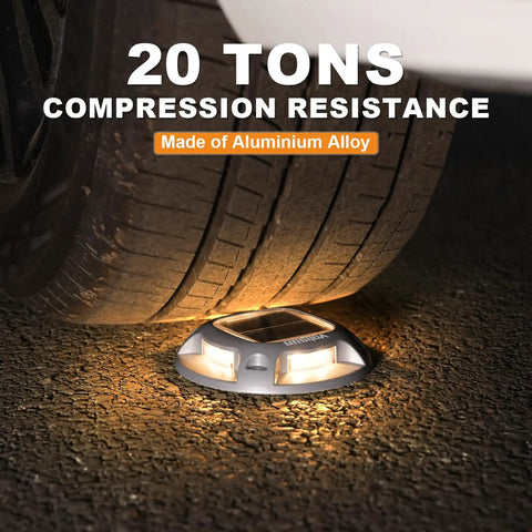 12 Pack Solar Deck Lights Dual Color White And Warm White for driveway dock and pathway IP67 waterproof under car tire