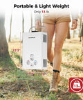 Propane Portable Tankless Water Heater 1.58 GPM On Demand Gas Heater For Outdoor Use With 41,000 BTU Lightweight 13 Lb