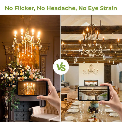 Comparison of chandeliers with Candelabra LED Filament Bulbs Dimmable 60W Equivalent for chandelier lighting soft white