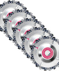 Five Piece Five Eighth Inch Chain Disc Saw Blades For Angle Grinders With 22 Teeth Wood Carving Discs And Grinding Attachment Wheels