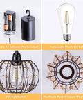Battery Operated Hanging Chandelier Outdoor Set Of Two With Remote Control Boho Copper Wire Beaded Pendant Light components.