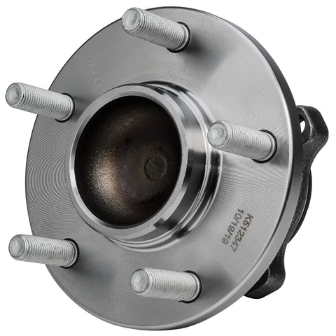 Front view of Pair Rear Wheel Bearing Hubs Assembly For 2004-2013 Mazda 3, 2009-2013 Mazda 3 Sport, 2006-2017 Mazda 5 With ABS, 5 Lug
