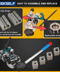 Front view of SEEKSELF brake line flaring tool kit with 45° dies and replaceable die heads, long handle, black