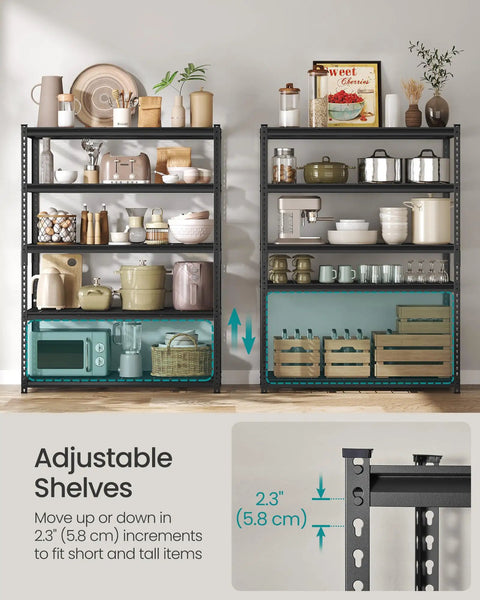 Set Of 3 Heavy Duty Boltless Shelving Units 5 Tier Metal Storage Racks For Garage Or Basement Tool Free Setup 440 Lbs Per Shelf Heavy Hitter Tool And Supply Organizer