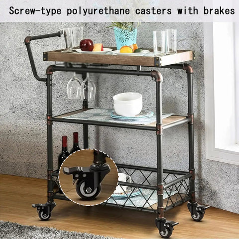 Smooth Like Butter Heavy Duty Swivel Casters Set Of Four Silent Pu Tread Wheels With Secure Lock Brakes for cart with screw-type. 
