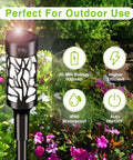 Solar Powered Outdoor Lights For Yard And Garden Black LED Path Lights Waterproof And Weatherproof No Fuss Setup Auto On At Dusk Energy Saving Night Lighting For Patio Walkway And Porch showcasing decorative design and solar panel.