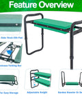 Adjustable Garden Kneeler And Seat With Handles Heavy Duty Outdoor Foldable Portable Garden Stool Thick EVA Foam Pad